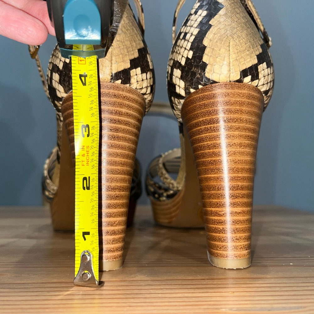 Lauren Ralph Lauren Heels‎ Size 9.5 Brown Snake Print - Picture 5 of 7